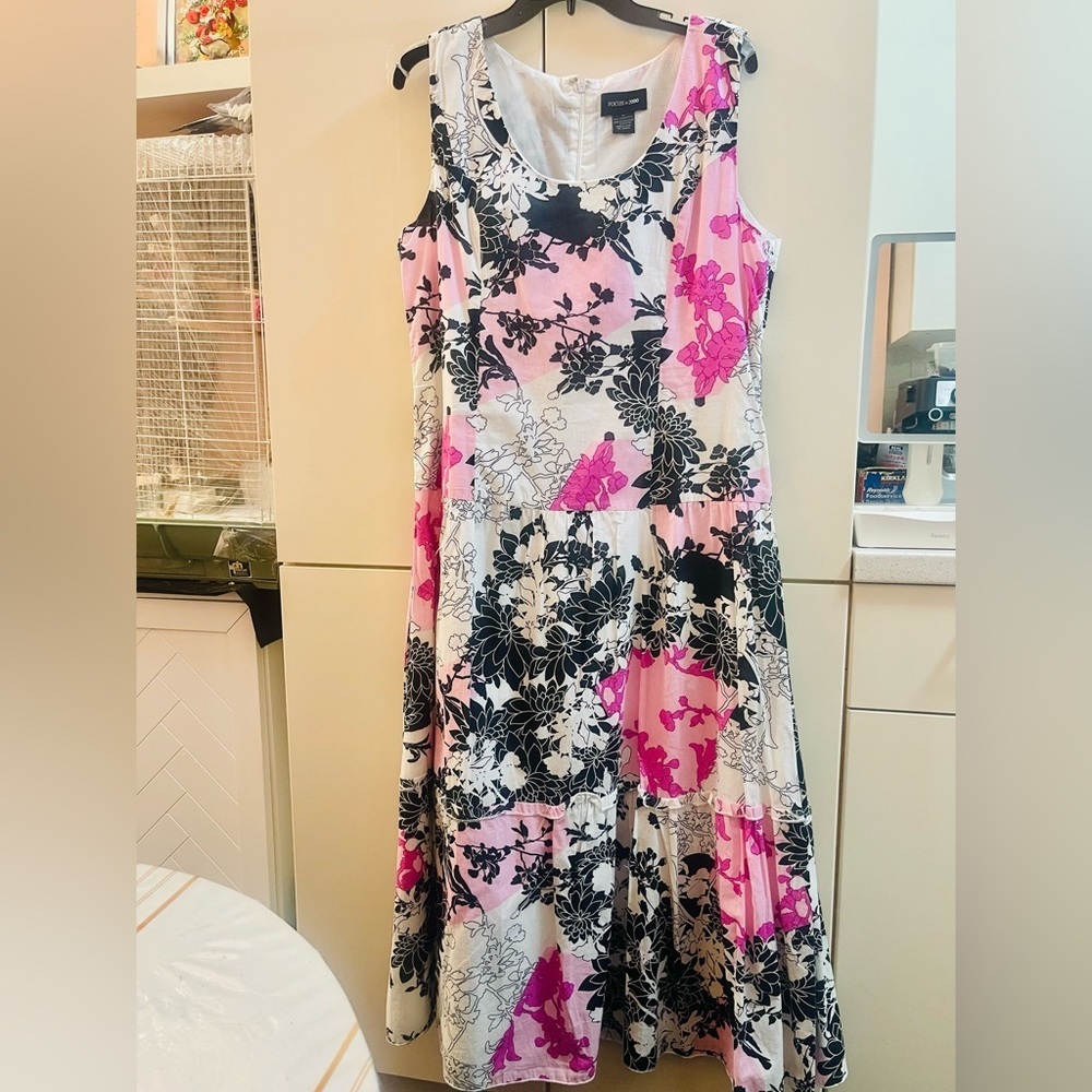 Womens  Focus 2000 cotton summer long dress Size 16